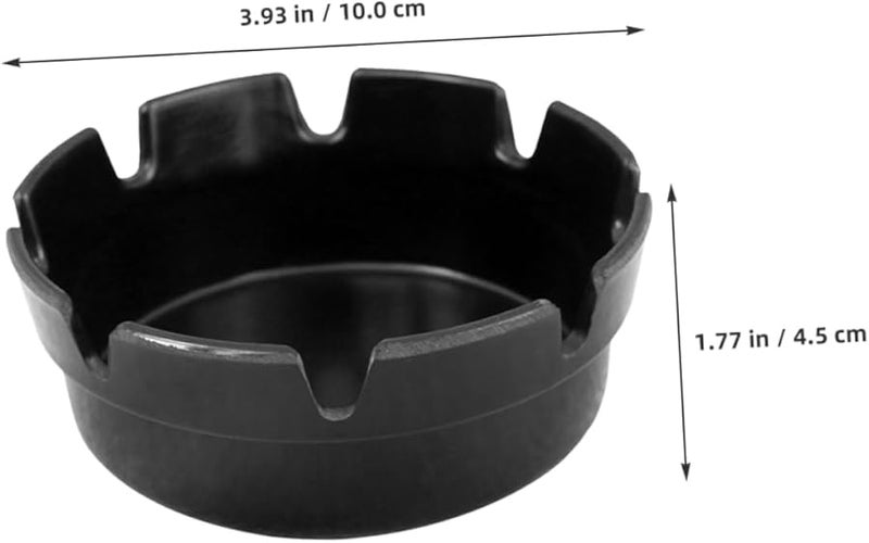 4 حزمة من منافض السجائر البلاستيكية السوداء المقاومة للرياح للاستخدام في الهواء الطلق والديكور الداخلي للفناء - Image 2